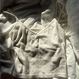 Brandy Melville Cream Ribbed Tank Top